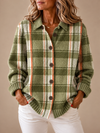 SHELBY™ | OLIVE PLAID BUTTON CARDIGAN