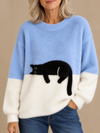 Winnifred | Cat Print Oversized Sweater