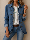 Ruffelle | Ruffle-Trim Denim Jacket