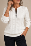 Wilhelmina | Half-Zip Cable Knit Sweater