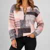 Grace | Abstract Colorblock Half-Zip Sweater