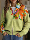 Iris| Tropical Lily Zip Cardigan