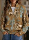 Dakota | Desert Horse and Cactus Zip Cardigan