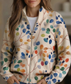 Colette | Botanical Leaf Print Zip Cardigan