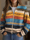 Adeline | Zigzag Striped Knit Cardigan