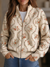 Henrietta | Floral Vine Zip Cardigan