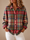TRELAWNEY™ | MULTICOLOR PLAID BUTTON CARDIGAN