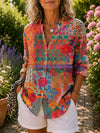 MARIGOLD | PATCHWORK FLORAL BUTTON-UP BLOUSE