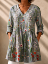 Amelie | Long Blouse with V-Neck