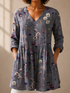 Audrey | Long Sleeve Blouse with V-Neck