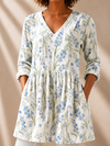 Melanie | Long Blouse with V-Neck