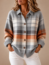 LAVERNE™ | WARM OMBRE PLAID CARDIGAN