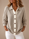NOLA™ | STRIPED BUTTON CARDIGAN